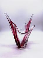 Vase vintage en cristal coloré Val Saint Lambert, Antiquités & Art, Enlèvement ou Envoi