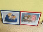 2 kadertjes katjes, Ophalen of Verzenden, Zo goed als nieuw, Wanddecoratie