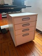 Witte bureauladekast met wielen, Ophalen, Gebruikt