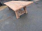Massief eiken boomstamtafel kloostertafel boerentafel, Tuin en Terras, Ophalen