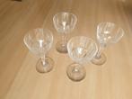 4 oude Val Saint Lambert glazen in kristal - koopje, Verzamelen, Glas en Drinkglazen, Gebruikt, Ophalen of Verzenden