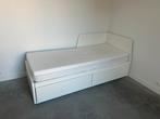 Bedbank - logeerbed uitrekbaar met 2 lades (IKEA Flekke), Ophalen, Tweepersoons, 80 cm, Modern