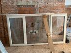 Gebruikte raam 2 vleugels 1 vast stuk, Doe-het-zelf en Bouw, Raamkozijnen en Schuifdeuren, Ophalen, Kunststof, Zo goed als nieuw