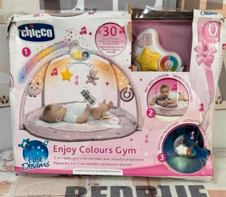 Chicco Baby Gym Kleurenplezier Roze meisje speel mat toestel, Kinderen en Baby's, Speelgoed | Babyspeelgoed, Nieuw, Met geluid