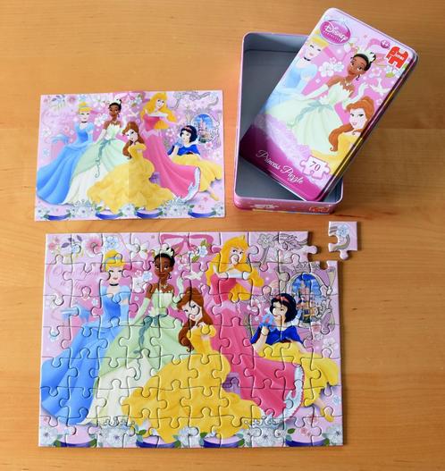 Puzzel Disney Prinsessen ( in blikken doos ), Enfants & Bébés, Jouets | Puzzles pour enfants, Comme neuf, 4 à 6 ans, Plus de 50 pièces