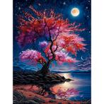 Peinture au diamant arbre rose au bord de l'eau 50x40cm (car, Envoi, Neuf, Bricolage