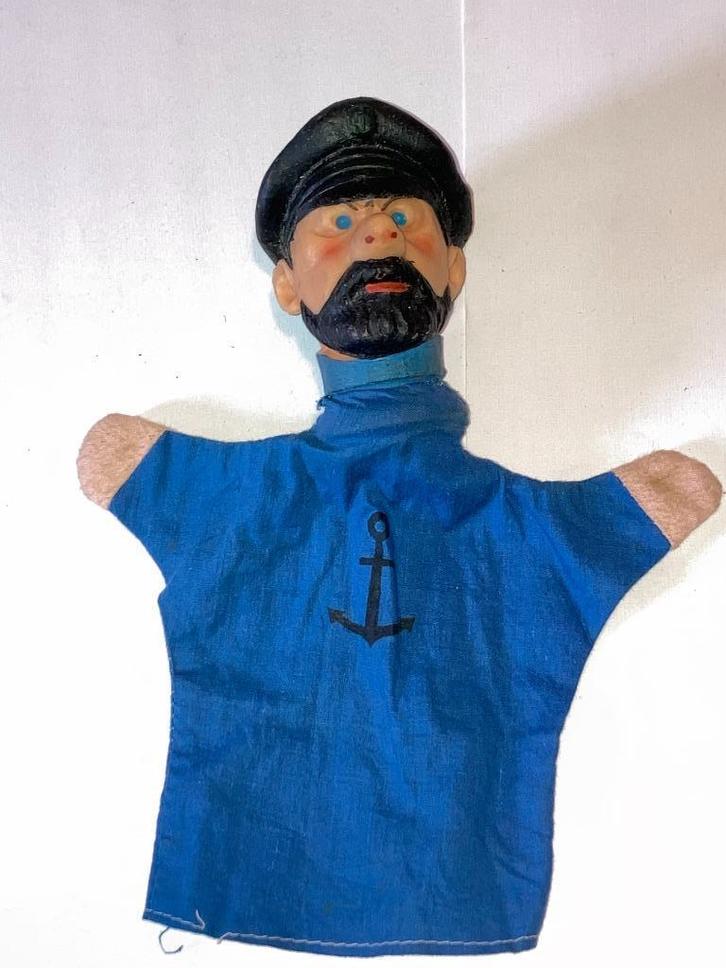 Kuifje Hergé vintage handpop uit de jaren 60 (Haddock), Verzamelen, Stripfiguren, Zo goed als nieuw, Kuifje, Ophalen of Verzenden