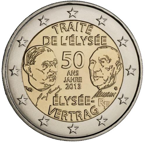 2 euros France 2013 - 50 ans Traité de l'Elysée (UNC), Timbres & Monnaies, Monnaies | Europe | Monnaies euro, Monnaie en vrac