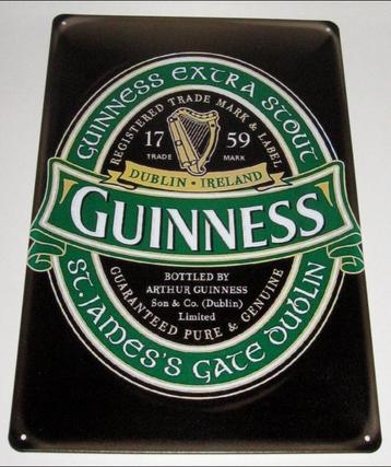 GUINNESS : Metalen Bord Guinness Bier - Extra Stout