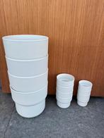 Witte bloempotten (12 stuks), Ophalen, Zo goed als nieuw, Kunststof