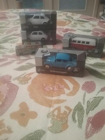 5 miniatuur autos welly