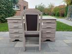 Broccante  houten bureau met bureaustoel, Huis en Inrichting, Bureaus, Ophalen, Gebruikt