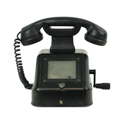Oude Zwarte Telefoon Met Draaihendel Metaal Bakeliet Siemens, Telecommunicatie, Vaste telefoons | Niet Draadloos, Gebruikt, Bakeliet