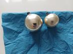 2 oude glazen kerstballen zilverkleurig, Diversen, Ophalen of Verzenden, Gebruikt