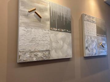 Schilderijen, 2luik canvas 80x80cm beschikbaar voor biedingen