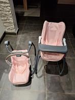 Smoby 2 stuks 3 in 1 hoge stoel, Maxi-Cosi en schommelstoel, Enlèvement, Utilisé, Baby Pop