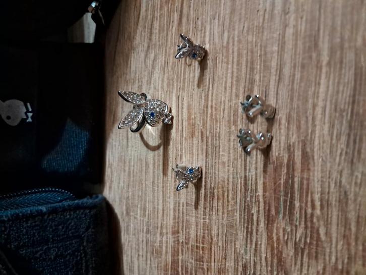 Ensemble Bijoux, Handtassen en Accessoires, Oorbellen, Gebruikt, Blauw, Met strass, Ophalen