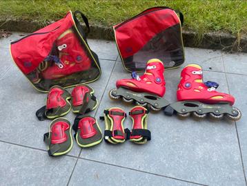 2 paires de roller (32&34), Enlèvement ou Envoi, Réglable, Utilisé, Enfants