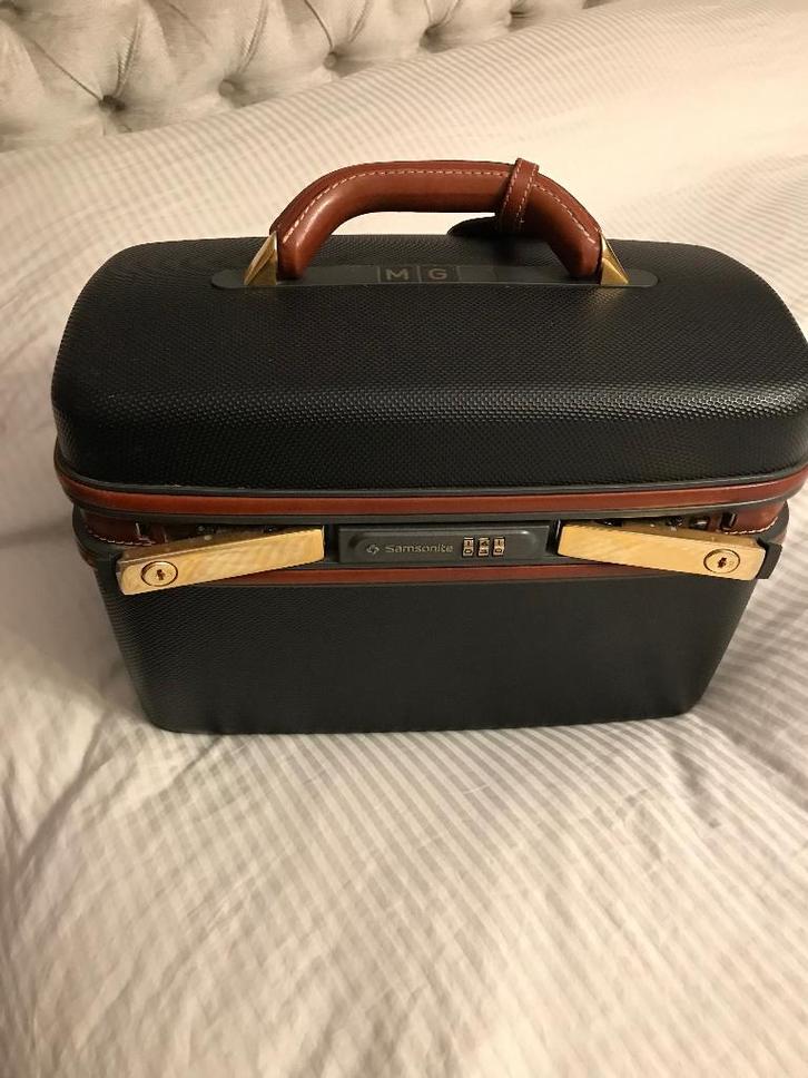 Beautycase Samsonite, Bijoux, Sacs & Beauté, Boîtes de maquillage & Beauty case, Comme neuf, Rigide, Noir, Avec serrure, Avec miroir(s)