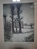 Gravure, Emiel De Cooman, De Kalvarie, Antiquités & Art, Art | Eaux-fortes & Gravures, Enlèvement ou Envoi