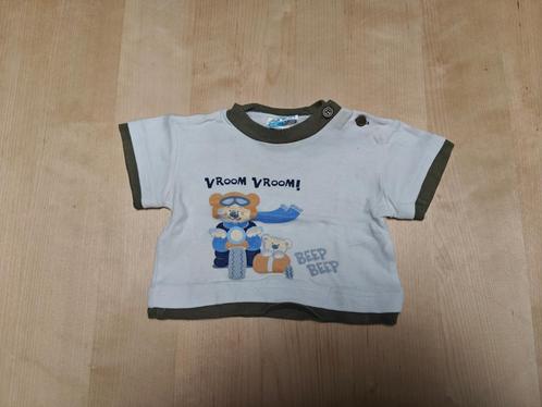Wit t-shirt motorbeer maat 68, Kinderen en Baby's, Babykleding | Maat 68, Gebruikt, Jongetje of Meisje, Shirtje of Longsleeve