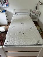 bedframe 80x200, lattenbodem, 1 motor en matras, Huis en Inrichting, Ophalen, Verstelbaar, Eenpersoons, Wit