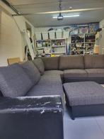 Zetel met pouf, Huis en Inrichting, Gebruikt, Rechte bank, Vierpersoons of meer, Ophalen