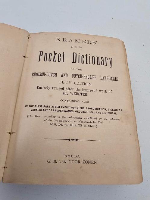 Kramers Pocket Dictionary OF THE ENGLISH-DUTCH AND DUTCH-ENG, Antiek en Kunst, Antiek | Boeken en Manuscripten, Ophalen of Verzenden