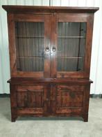 Prachtige koloniale vitrinekast gemaakt uit Indische acacia., Ophalen, 200 cm of meer, 150 tot 200 cm, 25 tot 50 cm
