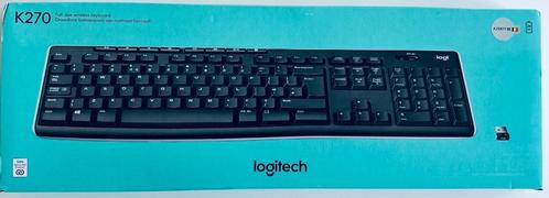 Logitech K270 Draadloos Toetsenbord AZERTY, Computers en Software, Toetsenborden, Nieuw, Azerty, Draadloos, Ergonomisch, Multimediatoetsen