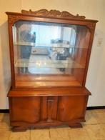 vintage retro , vitrine kast 120x166x45 cm is in 2 delen., Antiek en Kunst, Antiek | Meubels | Kasten, Ophalen