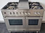 ☘️Luxe fornuis Boretti 100 cm rvs 5 pits Frytop 2 ovens, 60 cm of meer, 5 kookzones of meer, Vrijstaand, 90 tot 95 cm