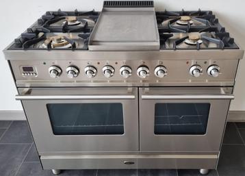 ☘️Luxe fornuis Boretti 100 cm rvs 5 pits Frytop 2 ovens