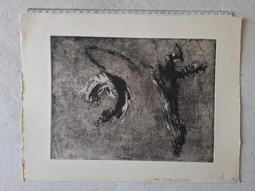Ets van Jan Stroosma "Lyrisch abstracte compositie" beschikbaar voor biedingen