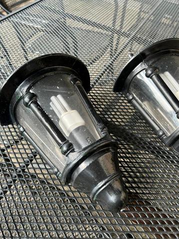 Wandlampen buiten zwart smeedijzer met glas beschikbaar voor biedingen
