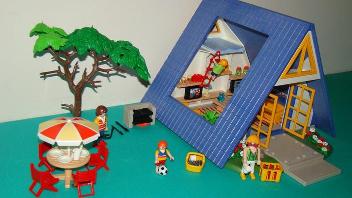 playmobil vakantie 3230 = zomerhuis / vakantiehuis / chalet, Kinderen en Baby's, Speelgoed | Playmobil, Zo goed als nieuw, Complete set