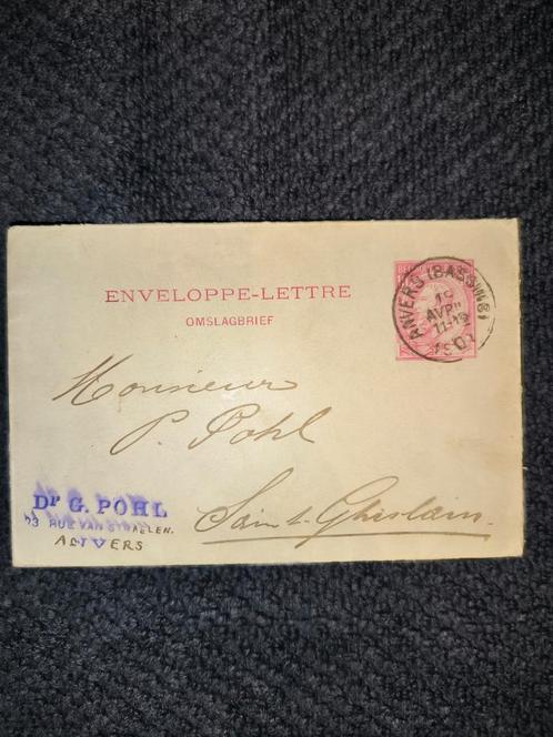 2 briefenveloppen met postzegelopdruk 1886, 1901, reliëf!, Postzegels en Munten, Brieven en Enveloppen | België, Ophalen of Verzenden