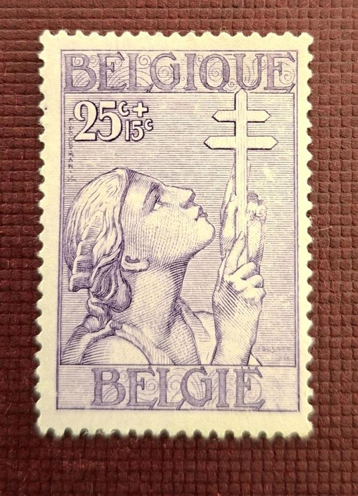 Postzegel België OBP 378, Postzegels en Munten, Postzegels | Europa | België, Zonder gom, Ophalen of Verzenden