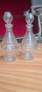 Antieke jaren 1880 Glazen Cruets (2) Set Victoriaanse Commer, Ophalen