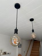 2 retro lampen + fitting, Huis en Inrichting, Ophalen of Verzenden, Zo goed als nieuw, Glas