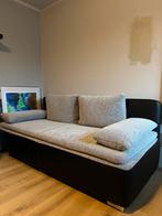 Stoffen zetel met leder afwerking, Huis en Inrichting, Ophalen, Zo goed als nieuw