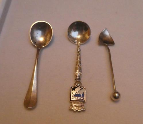 3 zoutlepels, vintage zilveren kruiden voor verzamelaar, Antiek en Kunst, Antiek | Bestek, Ophalen of Verzenden