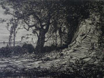 impressionistische ets Adolphe Appian In de buurt van Menton