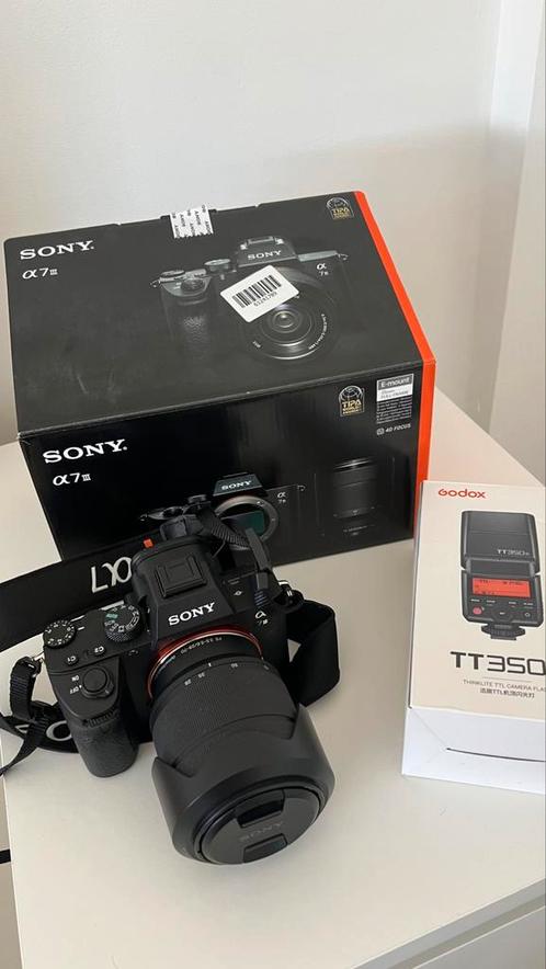 Sony a7iii + FE 28-70mm + Flits + Garantie, Audio, Tv en Foto, Fotocamera's Digitaal, Sony, Ophalen