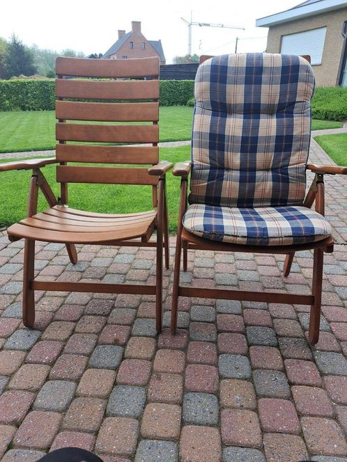 Tuinstoelen 4 stuks, Tuin en Terras, Tuinstoelen, Gebruikt, Hout, Ophalen