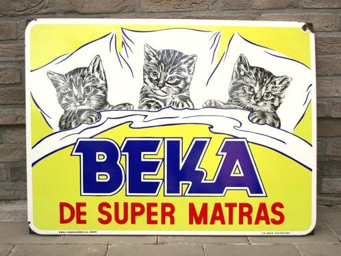 Mooi emaille bord BEKA, Verzamelen, Merken en Reclamevoorwerpen, Gebruikt, Reclamebord, Ophalen of Verzenden