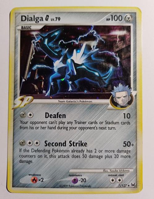 Pokémonkaart Dialga G Lv.79 Platinum 7/127 Holo, Hobby en Vrije tijd, Verzamelkaartspellen | Pokémon, Gebruikt, Losse kaart, Foil