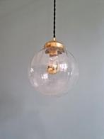 Vintage hanglamp in transparant gebarsten glas, jaren 70, Antiek en Kunst, Ophalen of Verzenden