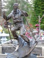 statue d un skieur en bronze signé , NICK, Enlèvement ou Envoi, Bronze