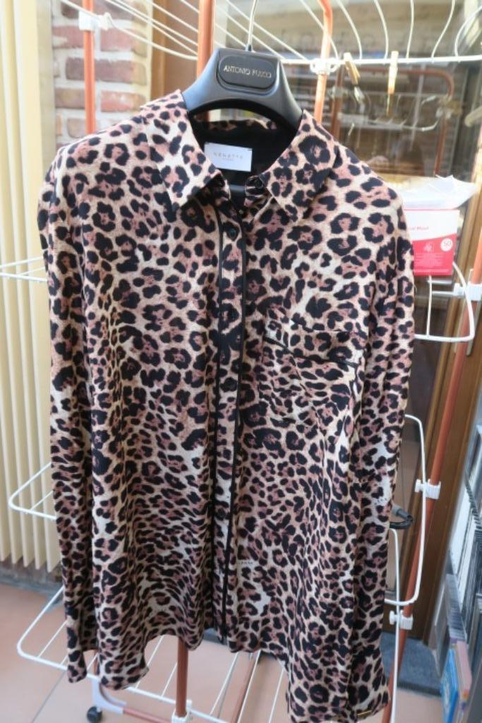 Blouse nieuw dierenprint bruin zwart Nenette mt 42, Kleding | Dames, Blouses en Tunieken, Nieuw, Maat 42/44 (L), Bruin, Ophalen of Verzenden